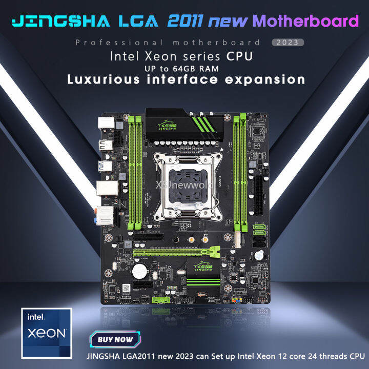 JINGSHA New Motherboard Chip Support E5 V1 V2 LGA 2011 Processor With