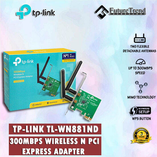 TP Link TL WN881ND 300Mbps Wireless N PCI Express Adapter Lazada