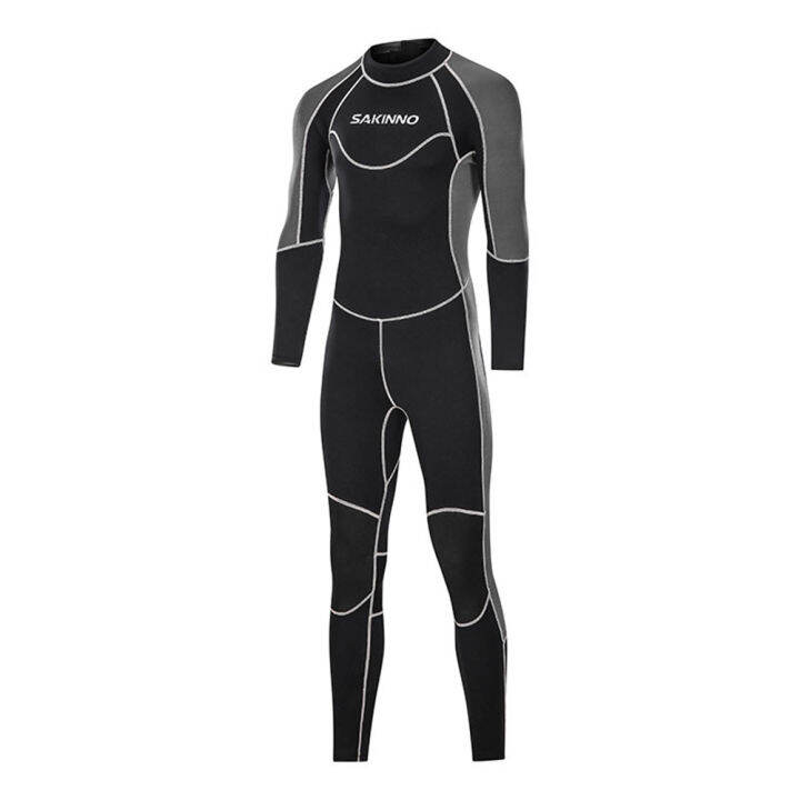 3mm Neoprene Wetsuit Back Zip Full Body Diving Suit For Men Snorkeling