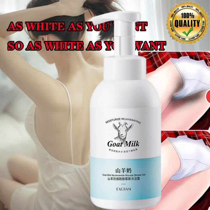 500ML Goat Milk Mousse Body Wash Whitening Shower Gel Moisturizing