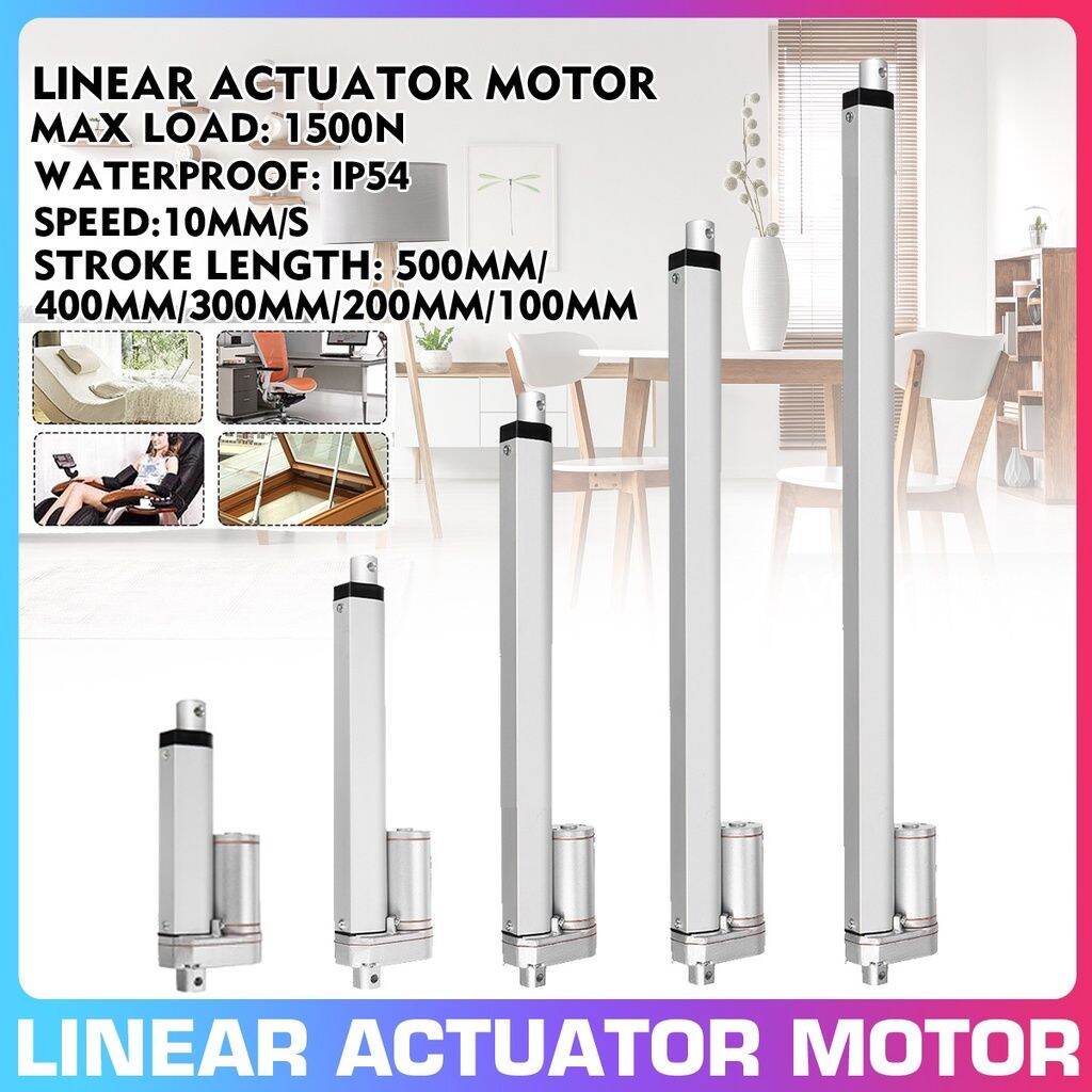 12V DC 1500N Linear Actuator 500MM 400MM 300MM 200MM 100MM Stroke