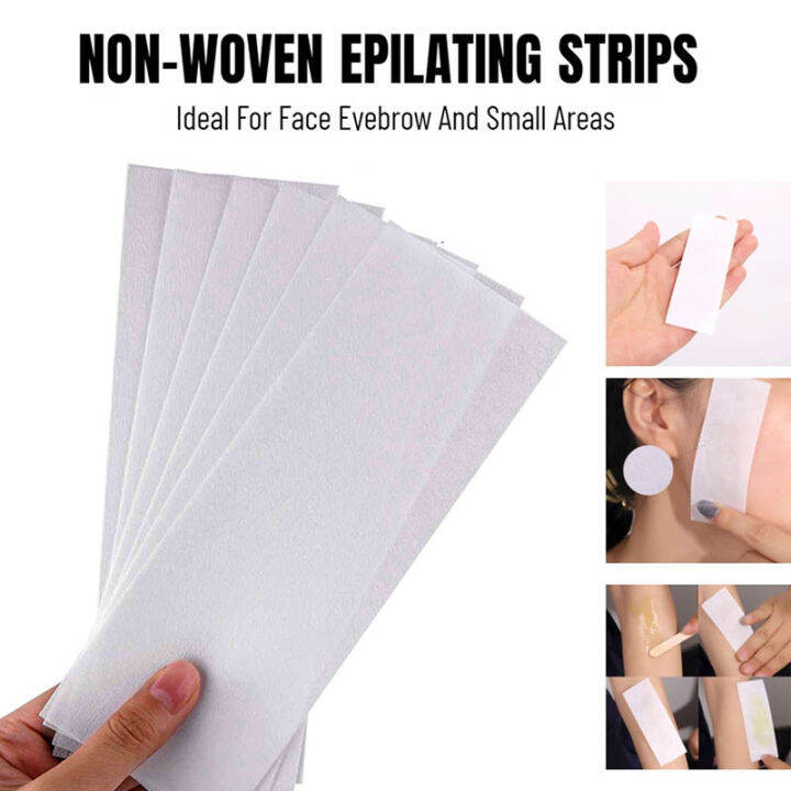 Waxing Strips White Non Woven Hair Removal Wax Strip Facial Body