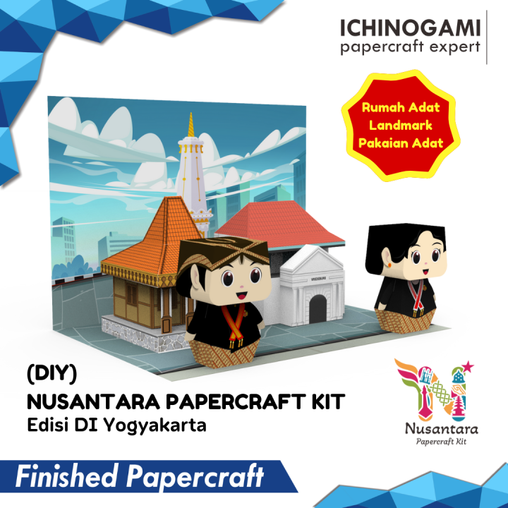 Ichinogami Nusantara Papercraft Kit Diy Diorama Seri Yogyakarta