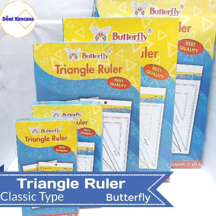 Set Penggaris Segitiga Triangle Ruler Classic Type Butterfly Lazada