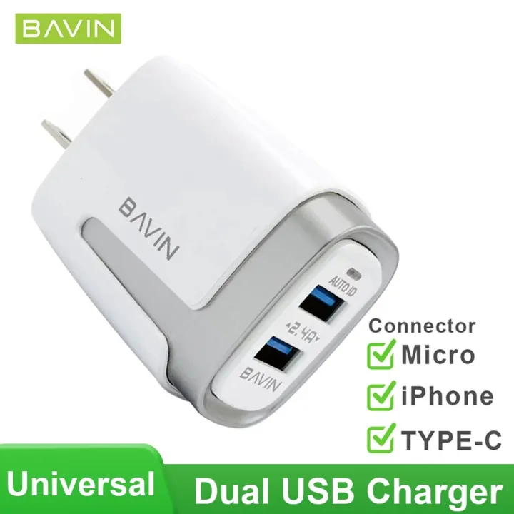 Bavin Pc A Universal Dual Quick Charge Usb Port Adapter Travel