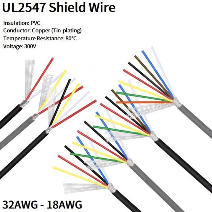 2 5M Copper Shielded Wire 32 30 28 26 24 22 20 18 AWG Channel Audio