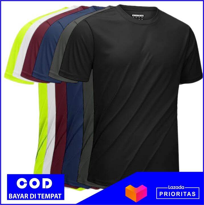 Kaos Olahraga Pria Wanita Dewasa Sport Polos Dryfit Baju Dry Fit Drifit