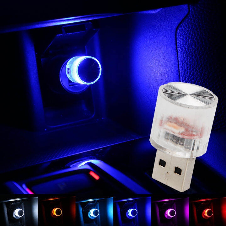 Car Mini Usb Led Atmosphere Lights Rgb Ambient Decorative Lamp Lazada