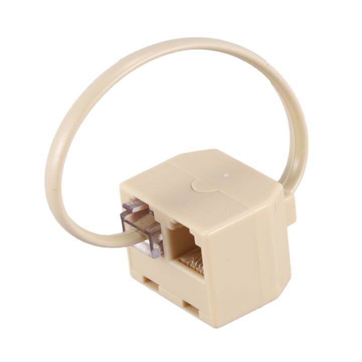 RJ11 6P4C 2 Way Outlet Telephone Jack Line Splitter Adapter Beige Lazada