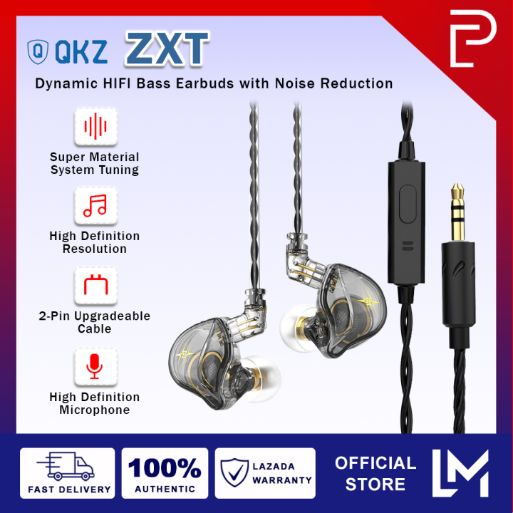 Qkz Zxt Earphones Dynamic Hifi Bass Earbuds In Ear Monitor Headphones