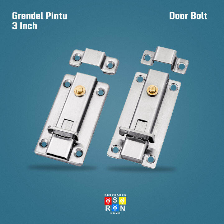 Slot Pintu Pencet Otomatis Inci Stainless L Grendel Slot Kunci Pintu