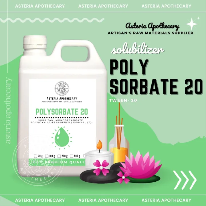 Polysorbate 20 Tween 20 250G 500G 1KG Asteria Apothecary