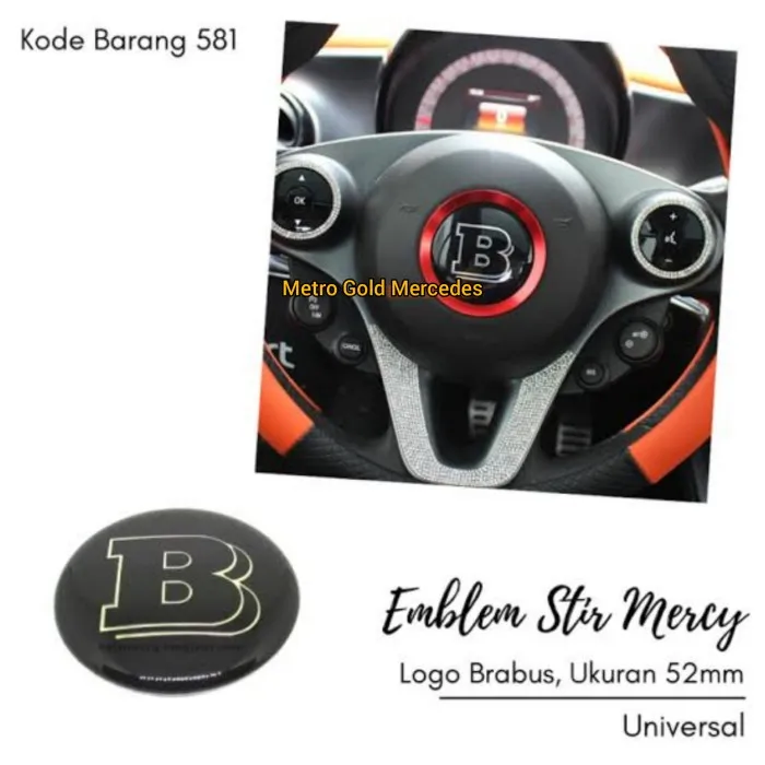 BRABUS Emblem Stir Setir Steer Mercedes Benz Mercy 52mm Logo Brabus