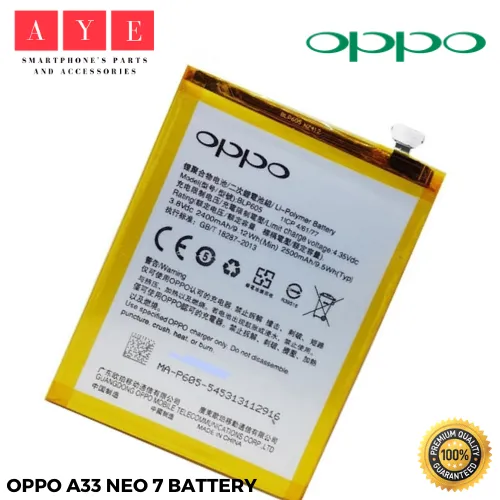 OPPO A33 NEO 7 Battery Model BLP605 Original Equipment Manufacturer