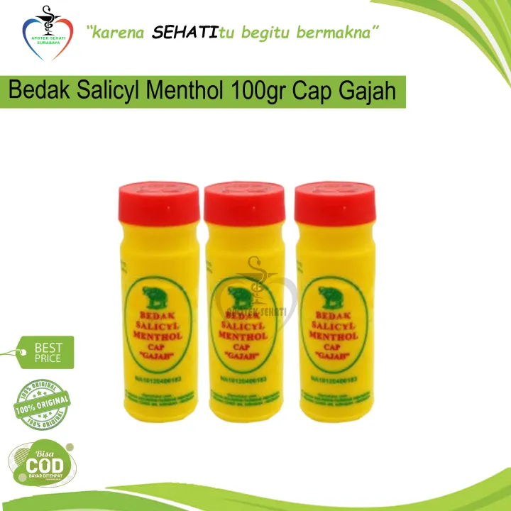 BEDAK GAJAH SALICYL SALISIL MENTOL KULIT BIANG KERINGAT MENTHOL