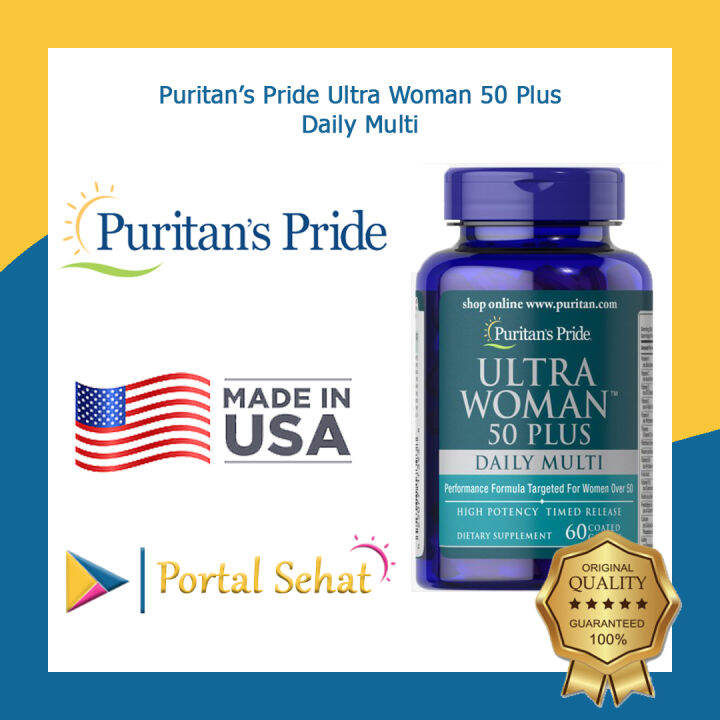 Puritan S Pride Ultra Woman 50 Plus Daily Multi 60 Coated Capsules