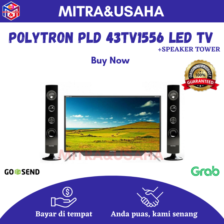 LED TV 43 Inch Polytron Full HD Cinemax Tower Speaker PLD 43TV1556