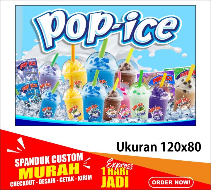 Banner Pop Ice Spanduk Pop Ice Ukuran X Cm Cod Lazada Indonesia