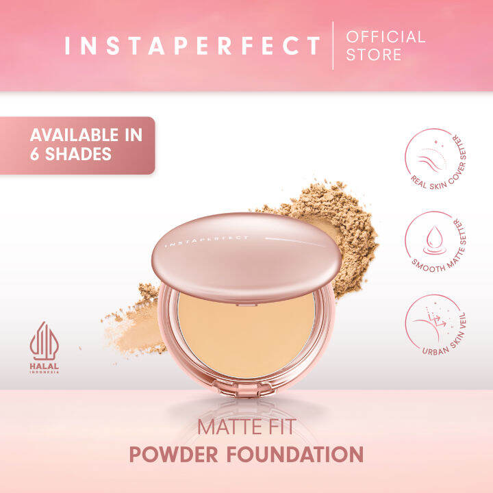 NEW Instaperfect Matte Fit Powder Foundation 13 G Bedak Real Skin