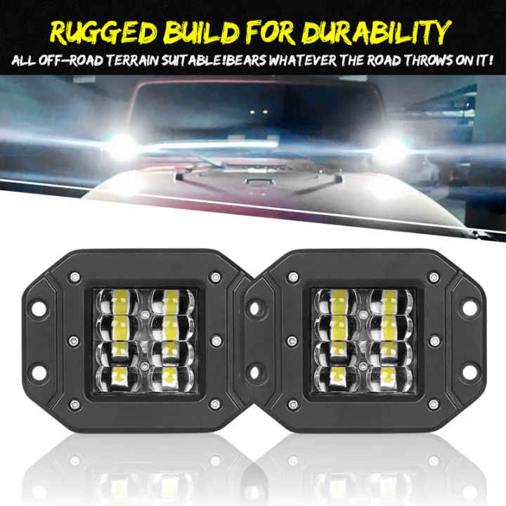 5inch 40W Flush Mount LED Work Light Bar For Car Truck Offroad Boat 4WD