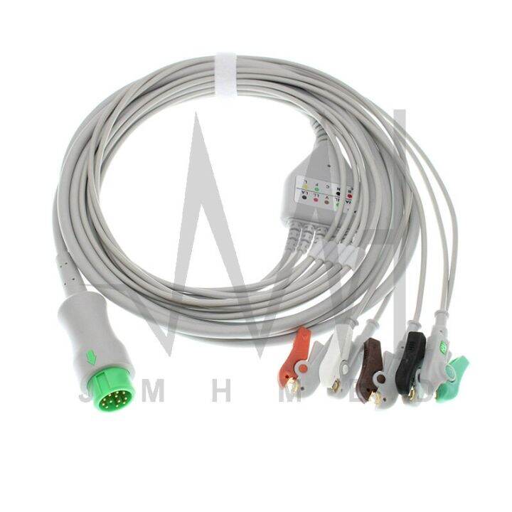 ECG EKG 3 5 Lead One Piece Cable And Electrode Leadwire For MINDRAY