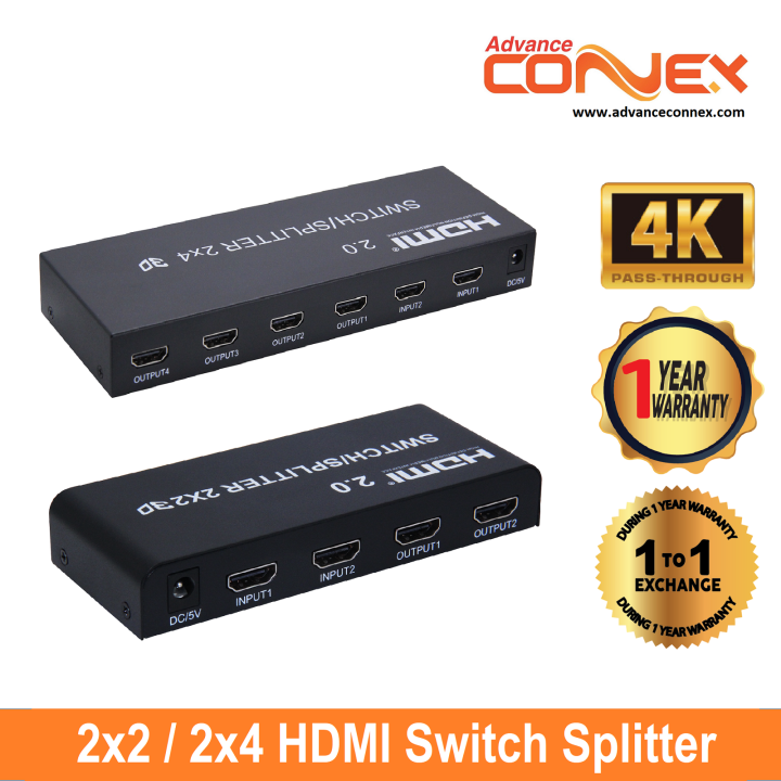 2x2 2x4 HDMI Switch Splitter Lazada