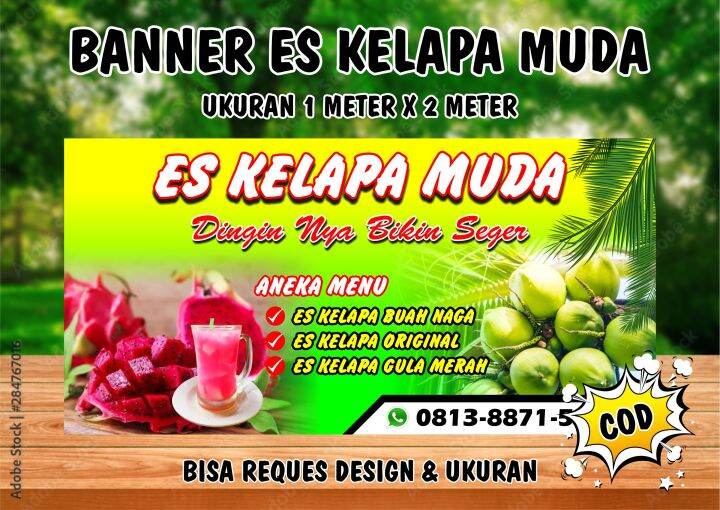 Spanduk Banner Es Kelapa Muda Ukuran Meter X Meter Lazada Indonesia