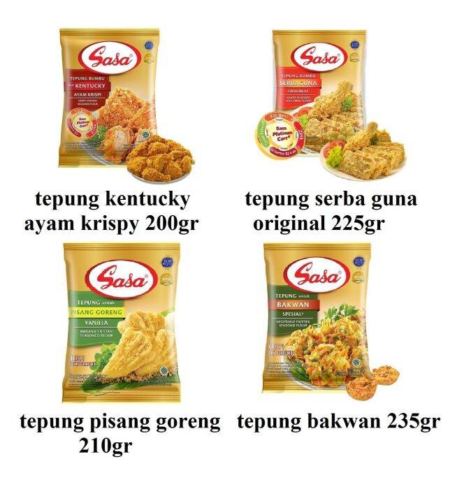 Tepung Sasa Serbaguna 210gr Kentucky 200gr Bakwan 235gr Pisang