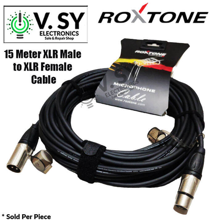 Roxtone Premium Heavy Duty M M Pin Xlr Male Plug To Xlr Female