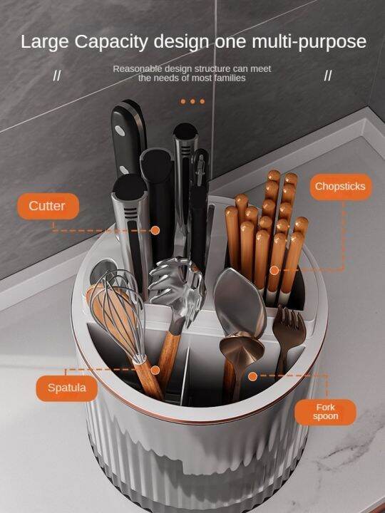 Rotating Knife Holder Kitchen Storage Rack Multifunctional Storage