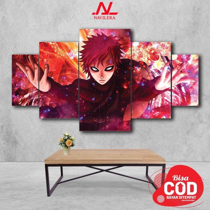 Navilera Hiasan Dinding Kamar Poster Kayu Anime Naruto Gaara Wall