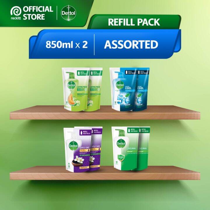 Dettol Shower Gel Body Wash Refill Pouch Twinpack 850ml X 2 Lazada