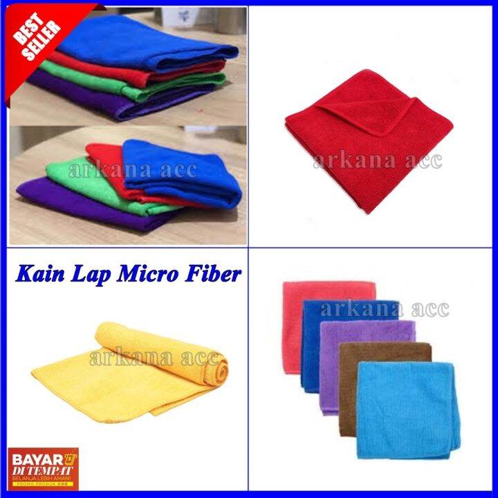 Kain Lap Micro Fiber Tebal Ukuran X Cm Warna Acak Arkanaacc