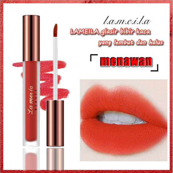 Lameila Velvet Lip Glaze Lip Gloss Lipstick Cair Lipstik Lameila