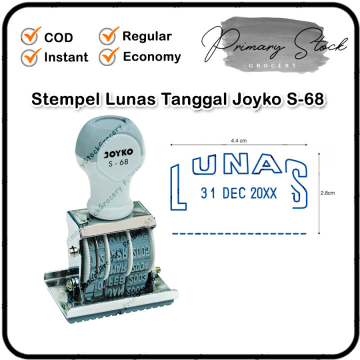 Stempel Lunas Plus Tanggal Kecil Lunas Dan Tanggal Joyko S Lazada