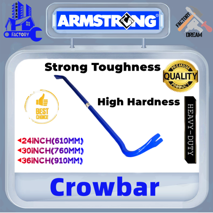 Armstrong Crowbar Hd Wrecking Bar Forged Steel Heavy Duty Claw Bar Pry