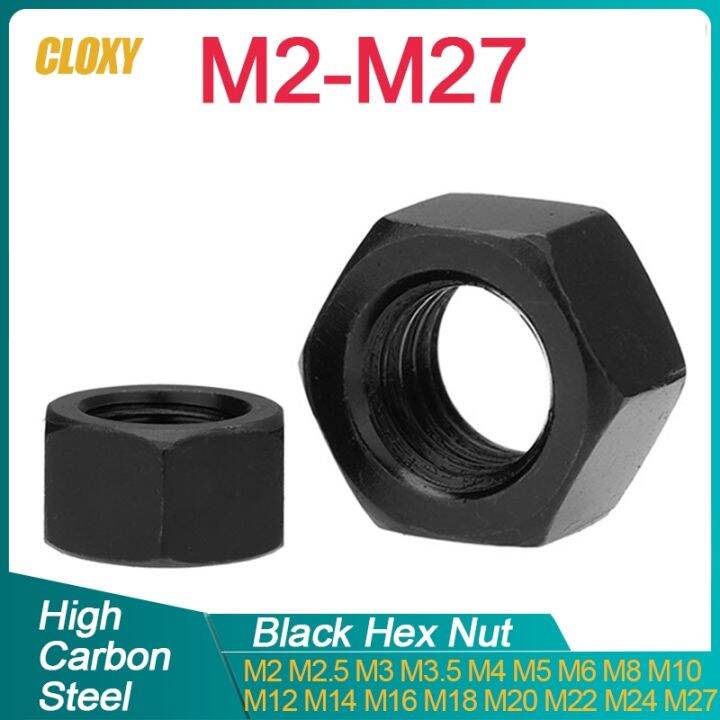 50 20 10 5 1 Buah Baja Karbon Oksida Hitam Metrik Hex Hexagon Nuts