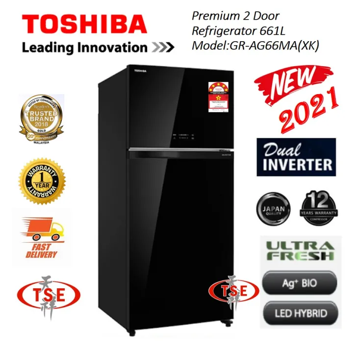 Toshiba GR AG66MA XK 2Door Duo Hybrid Inverter Refrigerator Gross