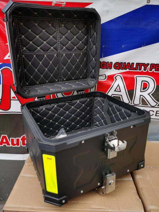 MUTARRU Motorcycle Alloy Top Box 45 Liters With Back Rest X Design