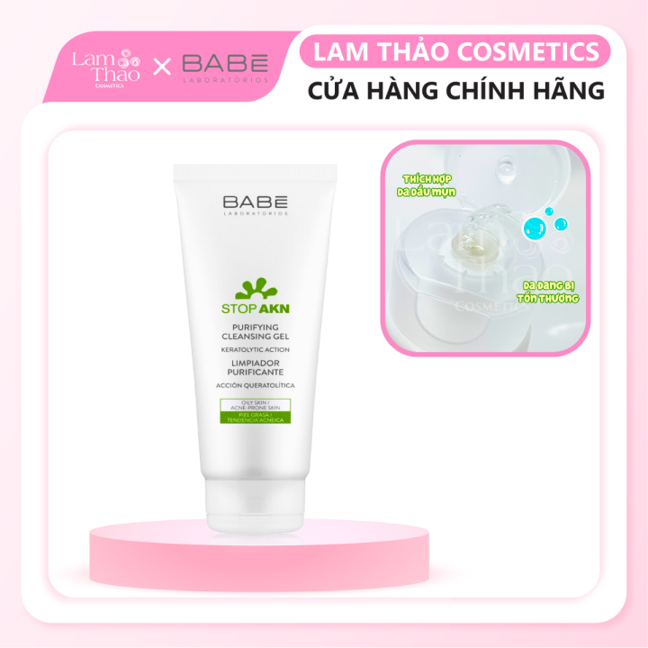 Gel Rửa Mặt Cho Da Dầu Mụn Laboratorios BABE Stop AKN Limpiador