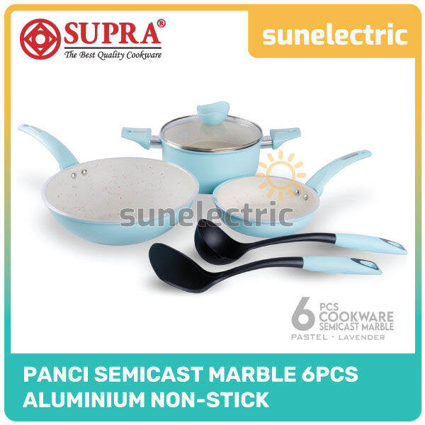 Supra Panci Alumunium Anti Lengket Set Pcs Semicast Nonstick Ivory