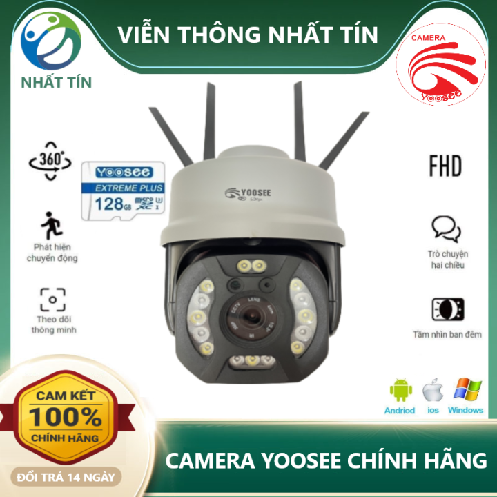 Camera wifi yoosee 4 râu 17 Led FULL HD 5 0Mpx Siêu nét chuyên dụng