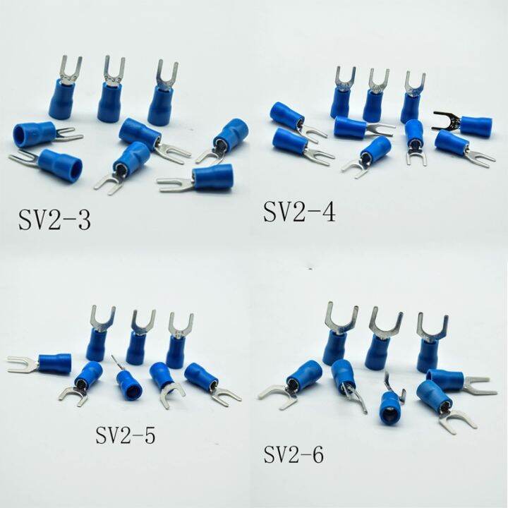 50pcs SV2 3 4 5 6 8 Blue Furcate Cable Wire Connector Furcate Pre