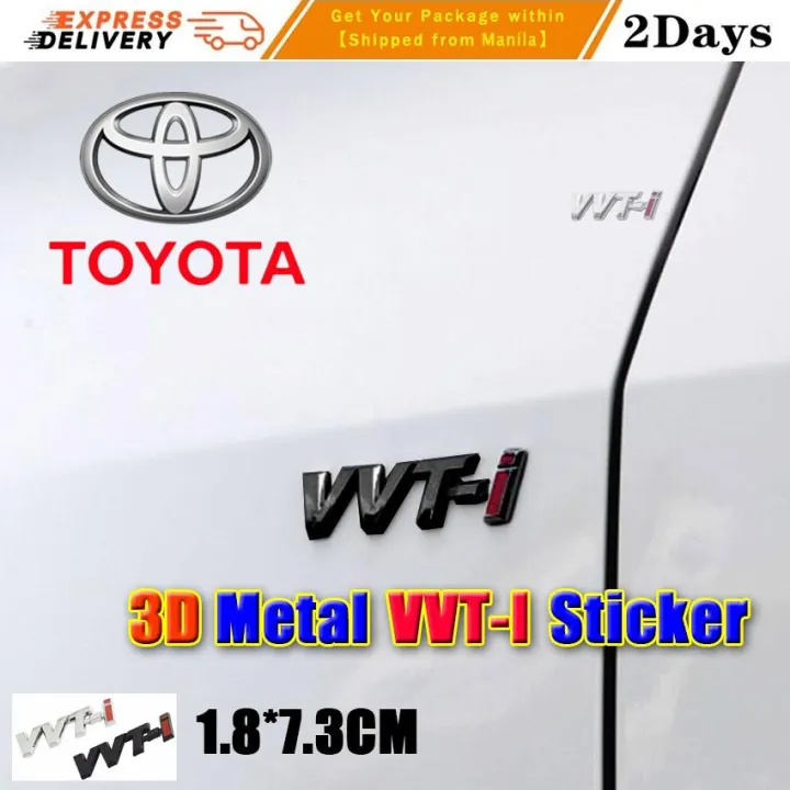 Metal Alloy Vvti Logo Chrome Silver Strip Car Fender Sticker Side