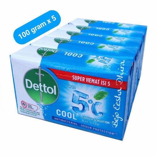 DETTOL Bar Soap Sabun Batang Mandi 100gr Isi 5 Biji Sabun Detol Cool