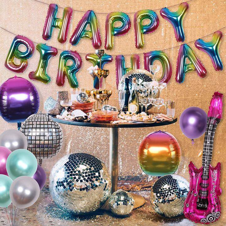 Sursurprise Disco Birthday Decorations For Adults Happy Birthday