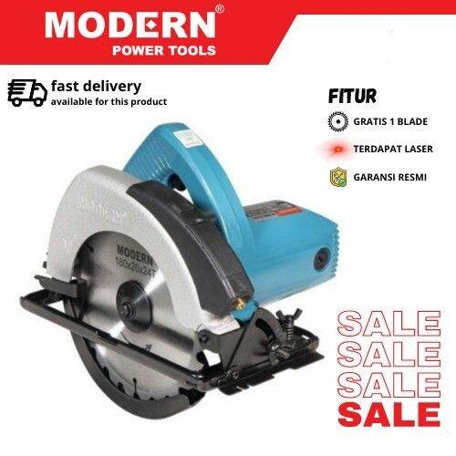 MODERN M2600L Circular Saw 7 Gergaji Listrik Circle Potong Kayu LASER