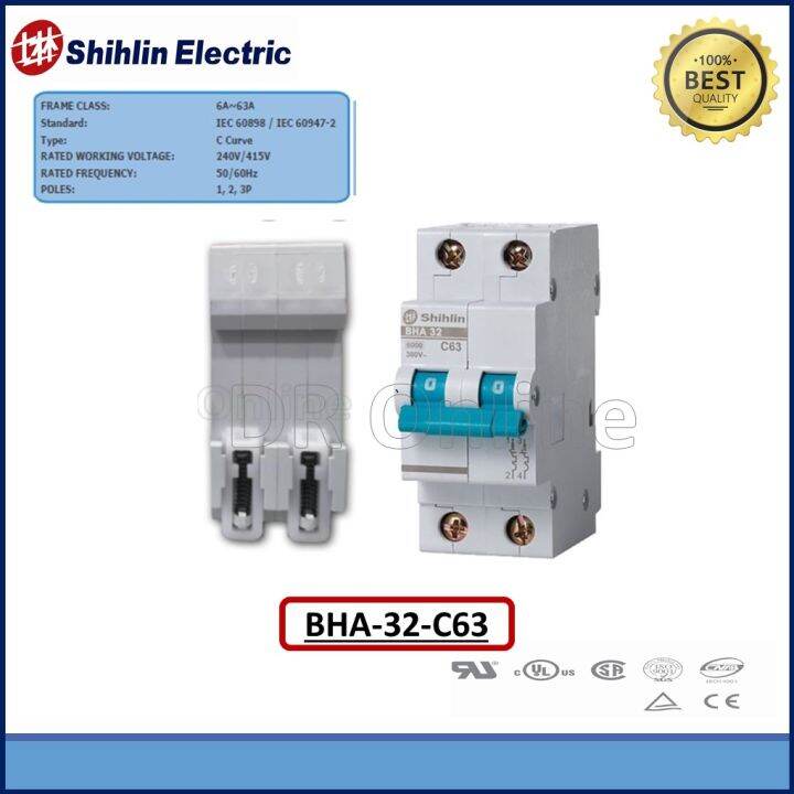 Shihlin 2Pole MCB 6KA 6A 10A 16A 20A 32A 40A 50A 63A Miniature Circuit