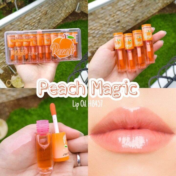 Per Pcs MINI PEACH LIP OIL Hasaya Girl Peach Magic Lip Oil