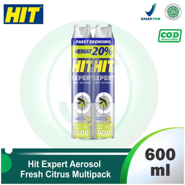 Hit Expert Fresh Citrus Aerosol Anti Nyamuk 600ml Twinpack Lazada